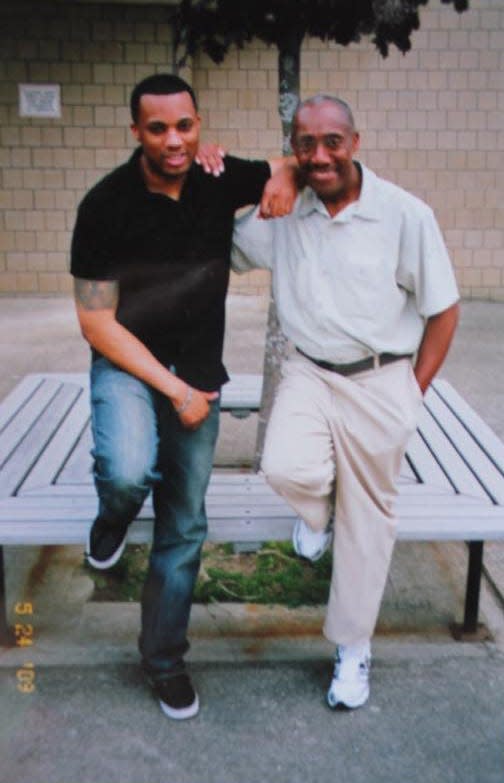 Wayne Pray with his son Jeff Brooks.