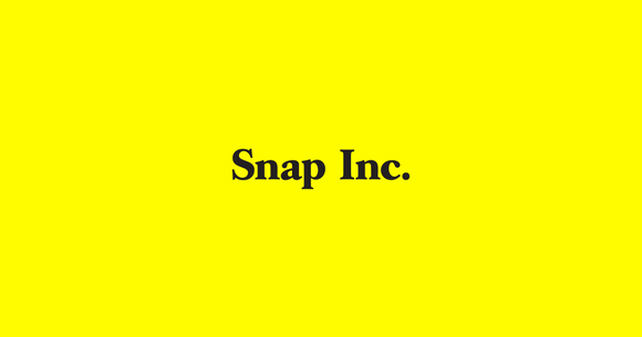 Snap Inc. printed in black letters on a yellow background