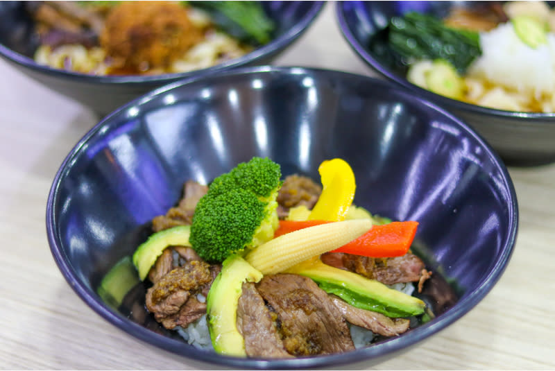 A shot of warafuuk's wagyu donburi