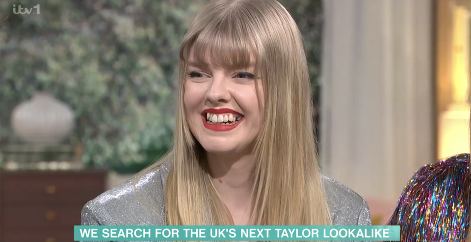 Taylor Swift lookalike Chloe Sweeney. (ITV screengrab)