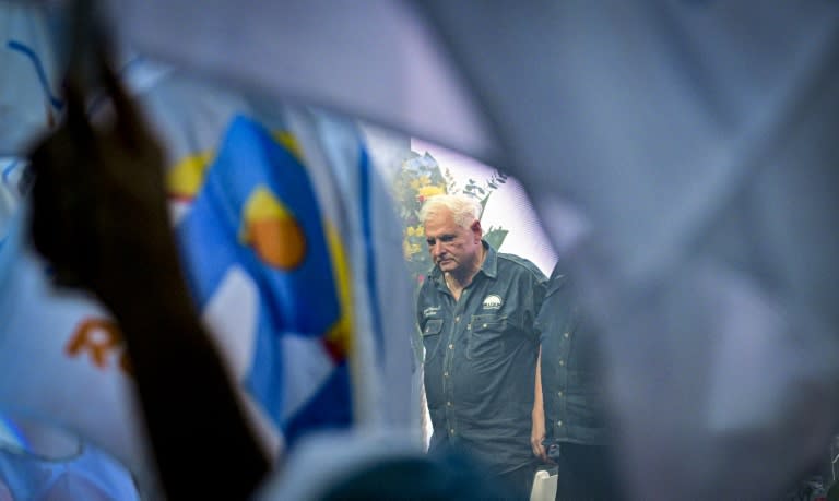 El expresidente panameño, Ricardo Martinelli, durante un acto de campaña electoral en Ciudad de Panamá, el 3 de febrero de 2024 (MARTIN BERNETTI)