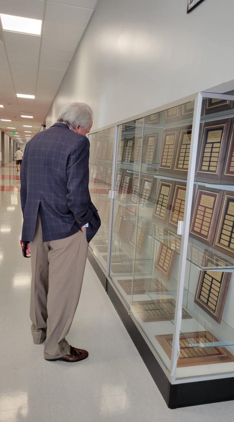 The new hallway next to the front office is now home to a trophy case.