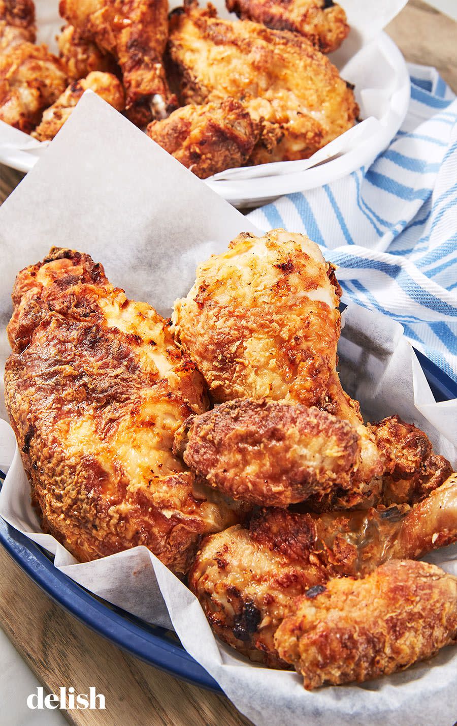 <p>Imagine the best <a href="https://www.delish.com/cooking/recipe-ideas/recipes/a51692/best-homemade-fried-chicken-recipe/" rel="nofollow noopener" target="_blank" data-ylk="slk:fried chicken;elm:context_link;itc:0;sec:content-canvas" class="link ">fried chicken</a> you've ever had. Now imagine if it wasn't even fried. Crazy, right? Not with this easy air-fryer fried chicken recipe! The air fryer works some kind of magic, crisping the chicken up perfectly while keeping the meat within tender and juicy.</p><p>Get the <strong><a href="https://www.delish.com/cooking/recipe-ideas/a28091788/air-fryer-fried-chicken-recipe/" rel="nofollow noopener" target="_blank" data-ylk="slk:Air Fryer Fried Chicken recipe;elm:context_link;itc:0;sec:content-canvas" class="link ">Air Fryer Fried Chicken recipe</a>.</strong></p>