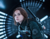 Jyn Erso (Felicity Jones) é a líder da equipe Rogue One, montada pela Aliança Rebelde para roubar planos da Estrela da Morte.