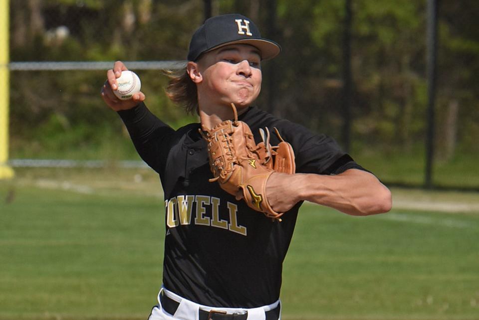 Howell sophomore Nick Hoorn threw a no-hitter in a 2-0 victory over Canton, striking out 10, on Monday, May 15, 2023.