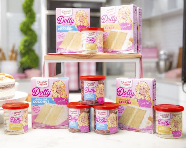 Duncan Hines&#39; new line of Dolly Parton products will be out in stores in March 2022. (Photo: Duncan Hines)