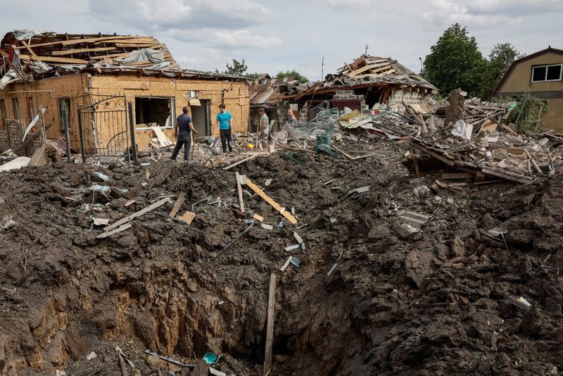 Aftermath of a Russian missile strike in Pokrovsk