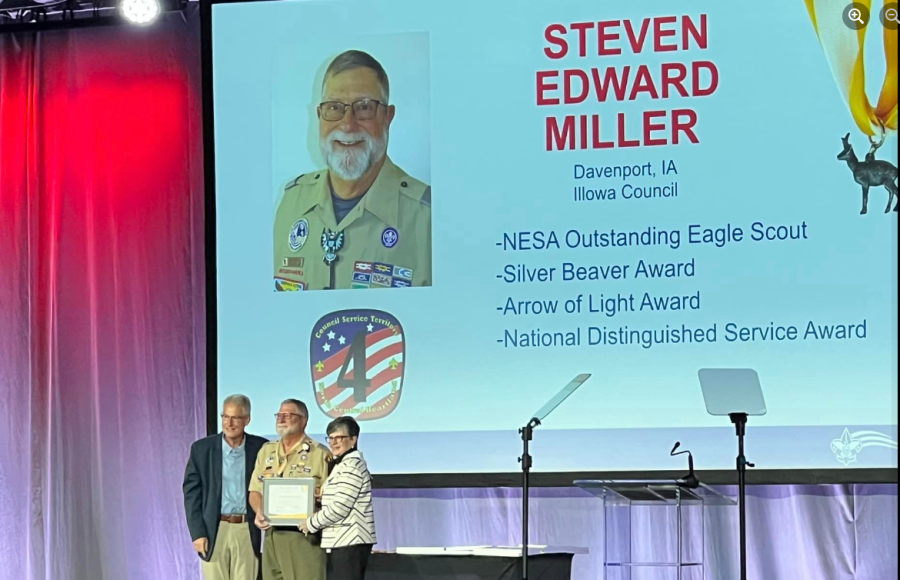 Steven Edward Miller of Davenport was honored by Boy Scouts of America at this week’s annual meeting in Orlando, Fla.