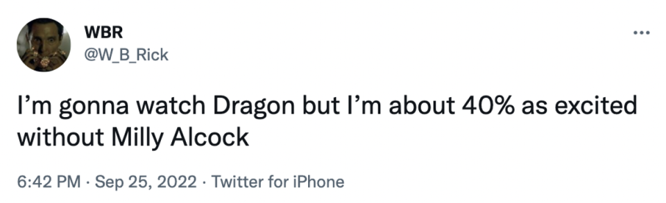 House of Dragon tweet (Twitter)