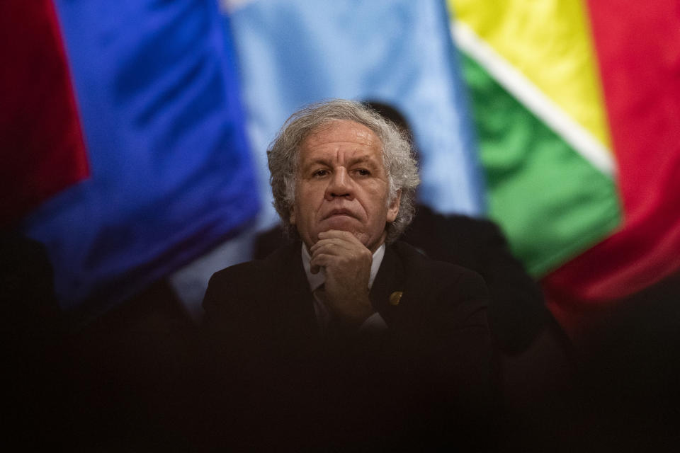 Secretary General of the Organization of American States Luis Almagro attends the opening of 52nd General Assembly of the OAS in Lima, Peru, Wednesday, Oct. 5, 2022. (AP Photo/Guadalupe Pardo)