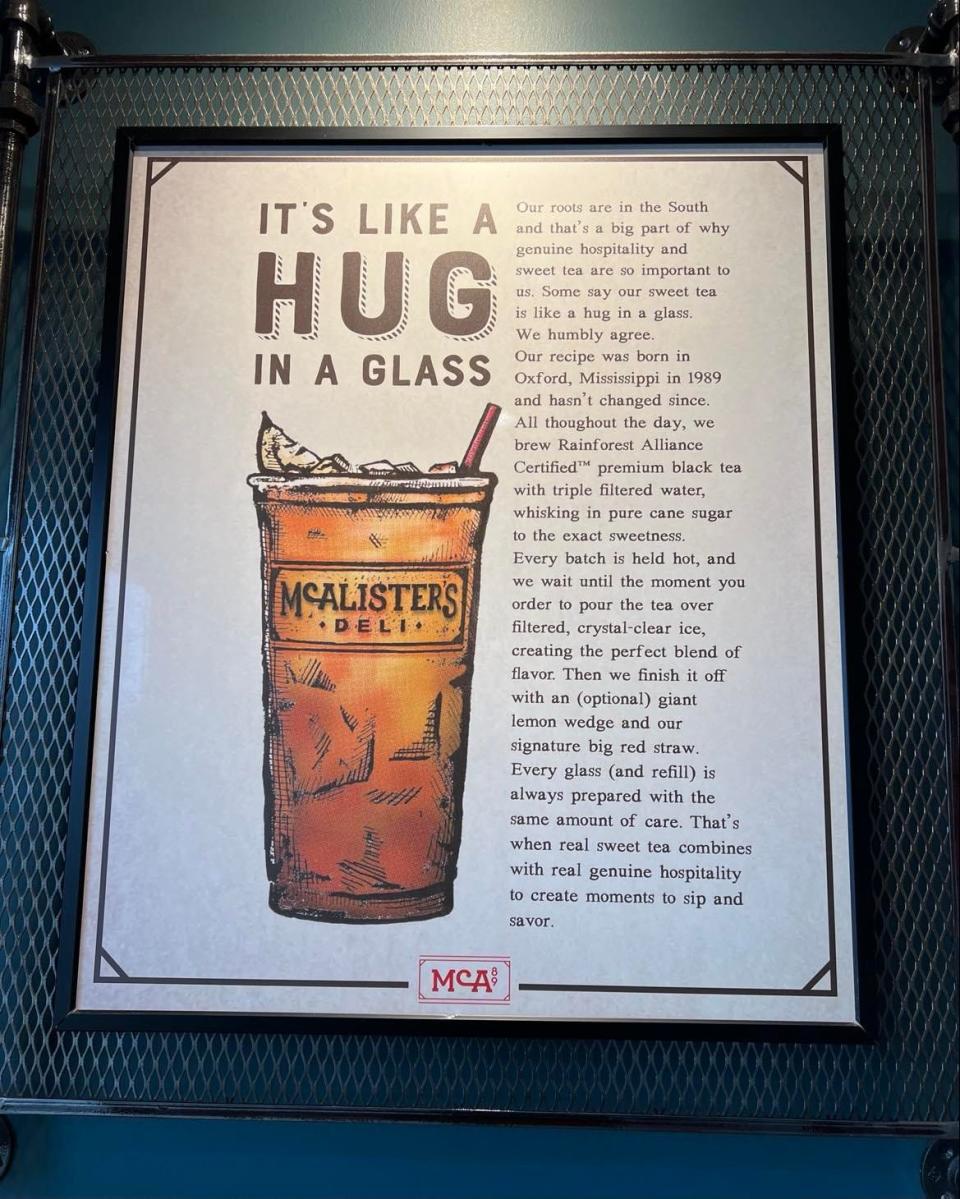 Sweet tea is a signature item at McAlister's Deli, a national chain that recently opened a restaurant at 5449 Dressler Road NW in the Belden Village Mall area.