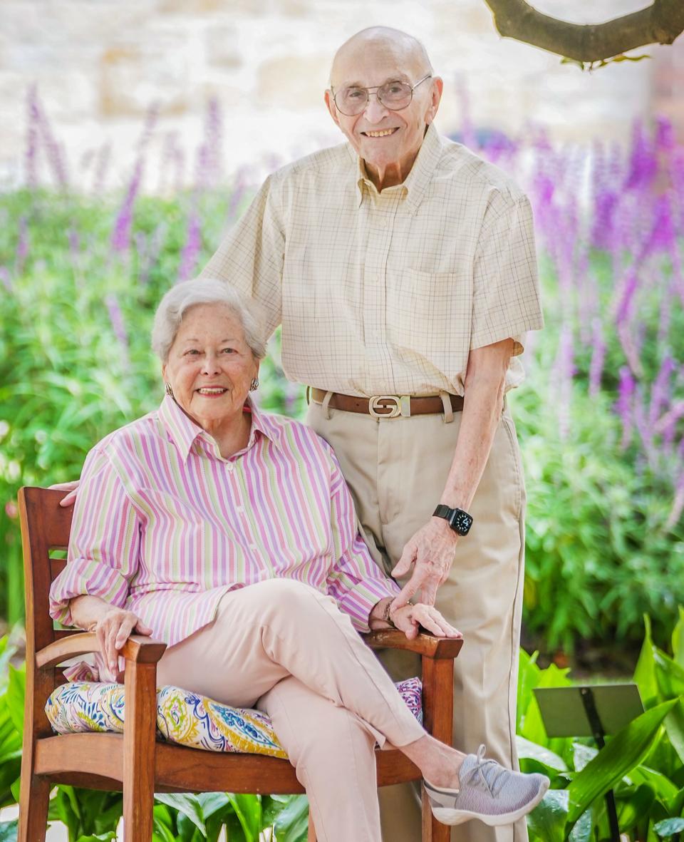 Bernard and Hermyne Snyder married in 1949 after meeting at the University of Texas a year earlier. "I went to the sororities to meet the new pledges," Bernard said. "I saw her on the line and tacked over to her and invited her to go out. She'd met a lot of guys. I had to improve on them."