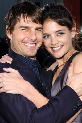 Tom Cruise and Katie Holmes at the Hollywood premiere of Warner Bros. Pictures' Batman Begins