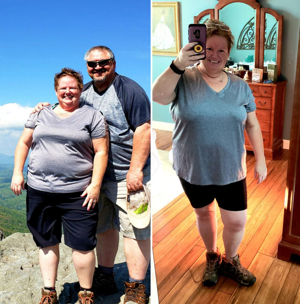 Karen Westbrook Johnson's husband joins her on walks and has lost 12 pounds of his own. (Courtesy Karen Johnson)