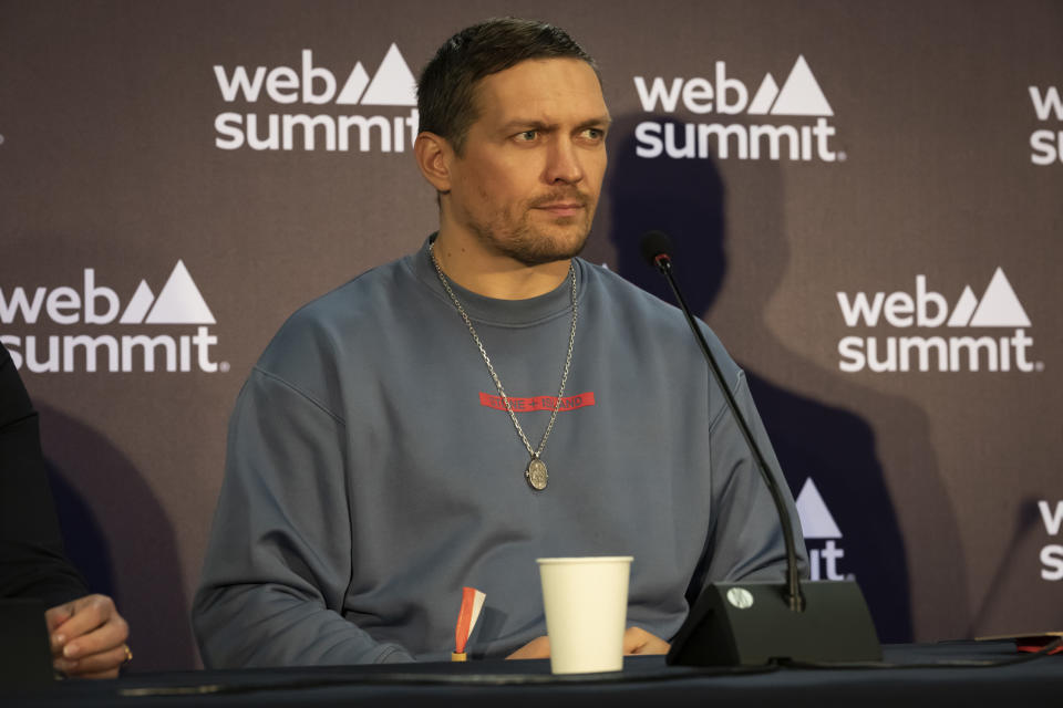 Ukrainian boxer Oleksandr Usyk is opposed to Russia taking part in the 2024 Paris Olympics. (Photo by Rita Franca/NurPhoto via Getty Images)