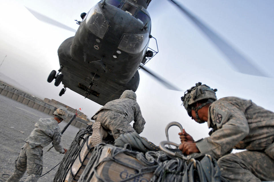 美軍在阿富汗的CH-47運輸機。   圖：翻攝維基百科