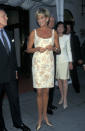 Photo by: (Photo by Ron Galella/WireImage)<br>Lady Di in her signature sheer hosiery-<br>