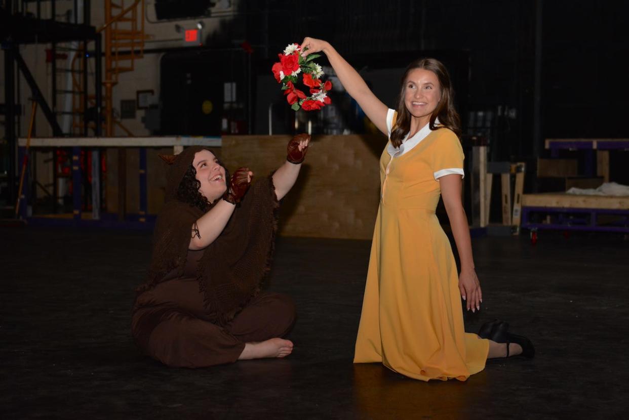 The Cheshire Cat (Isabella Cadriola) and Alice (Sophia Formella) in Amy Scurria’s opera “Alice: An Operatic Wonderland,” with Zane Corriher and Kelly Balmaceda’s libretto in English, will premiere at 7:30 p.m. Tuesday, July 25 and 7:30 p.m. Friday, July 28 in the Fain Fine Arts Theatre at Midwestern State University. For information and tickets, see Redriverlyric.com