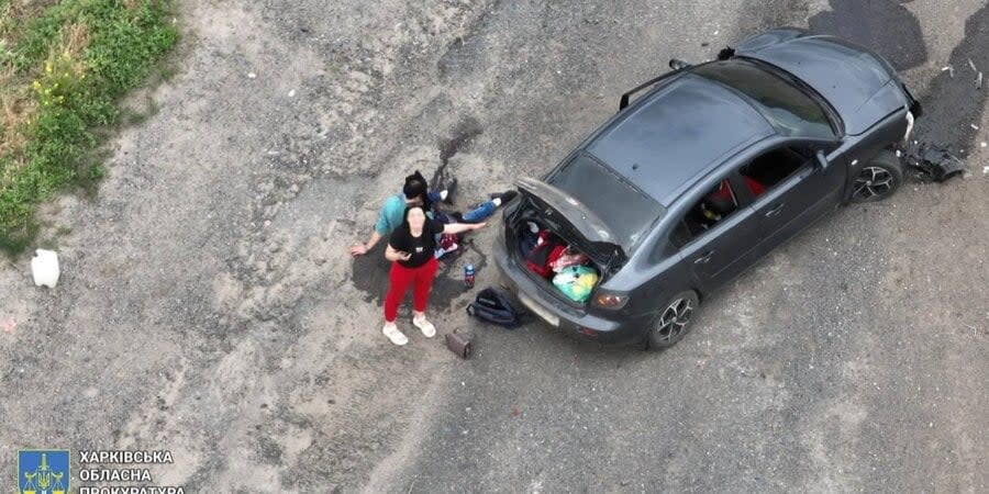 After the shooting of the car by the occupiers, the Ukrainian military tried to help civilians with the help of a drone