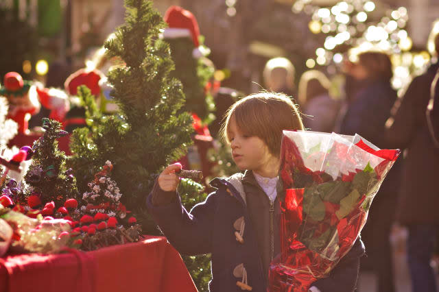 Kid in a Christmas Market in Barcelona