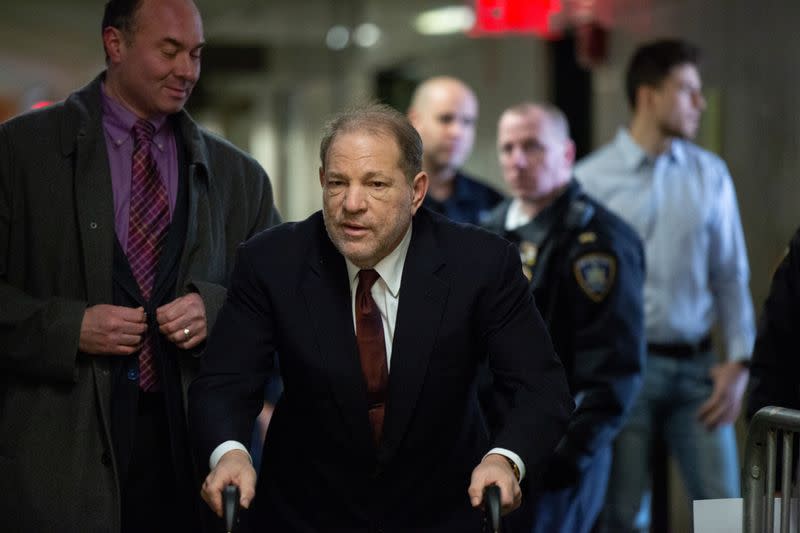 Film producer Harvey Weinstein and his legal team arrive at the Criminal Court during his sexual assault trial