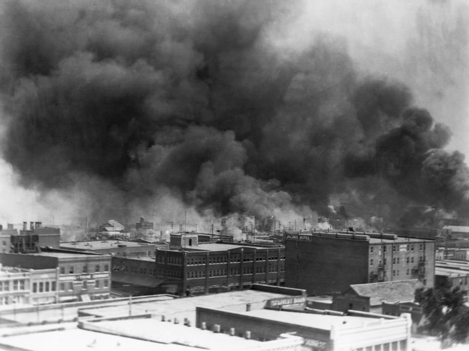 Burning Buildings During Tulsa Race Massacre of 1921