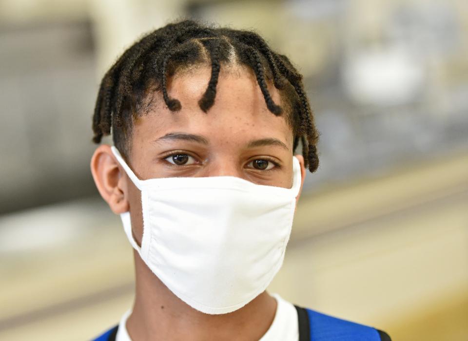 Booker High School freshman Ronnie Thomas, 14, said he appreciates the preventive measures the school has implemented in response to the COVID-19 pandemic.