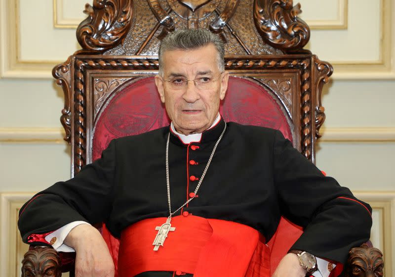 FILE PHOTO: Maronite Patriarch Bechara Boutros Al-Rai is pictured during a meeting in Bkerke, Lebanon