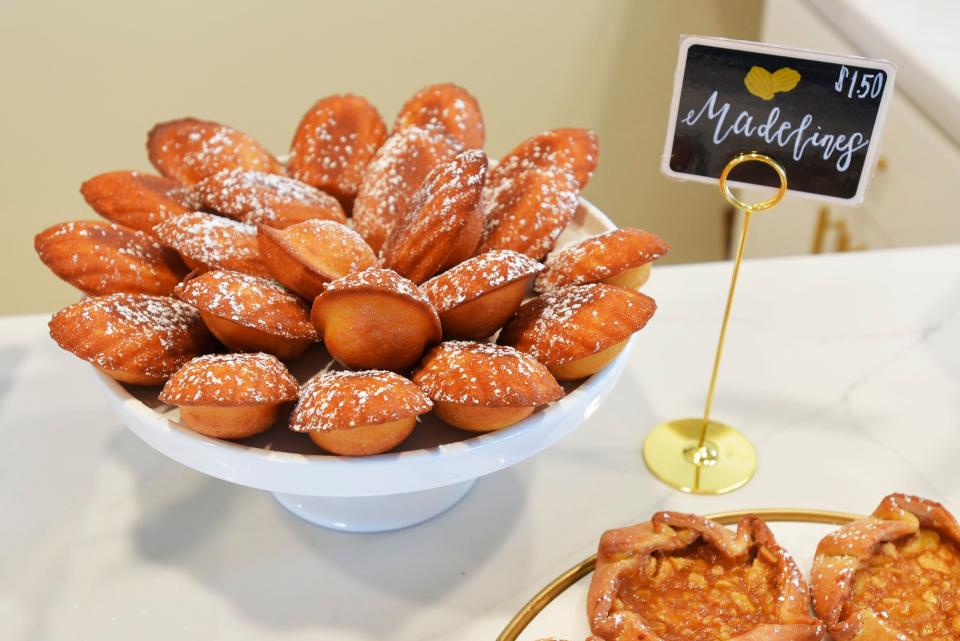 Madeleines are on display in the dessert case at the newly opened Le Petit Paris at 7111 Bentley Road in Jacksonville's Southpoint neighborhood.