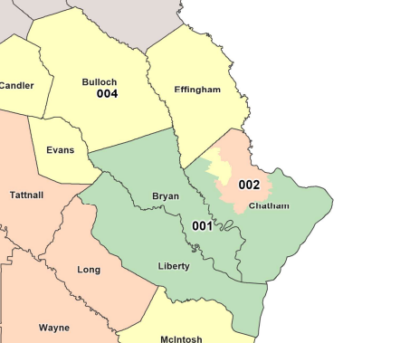 Georgia senate district map (regional)