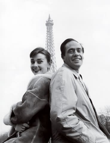 <p>Per-Olow Anderson</p> audrey hepburn with mel ferrer Paris 1955