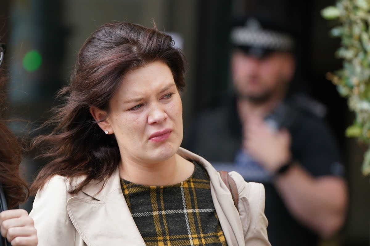 Caroline Muirhead, the former partner of Alexander McKellar leaves the High Court, Glasgow, following the sentence hearing (PA)