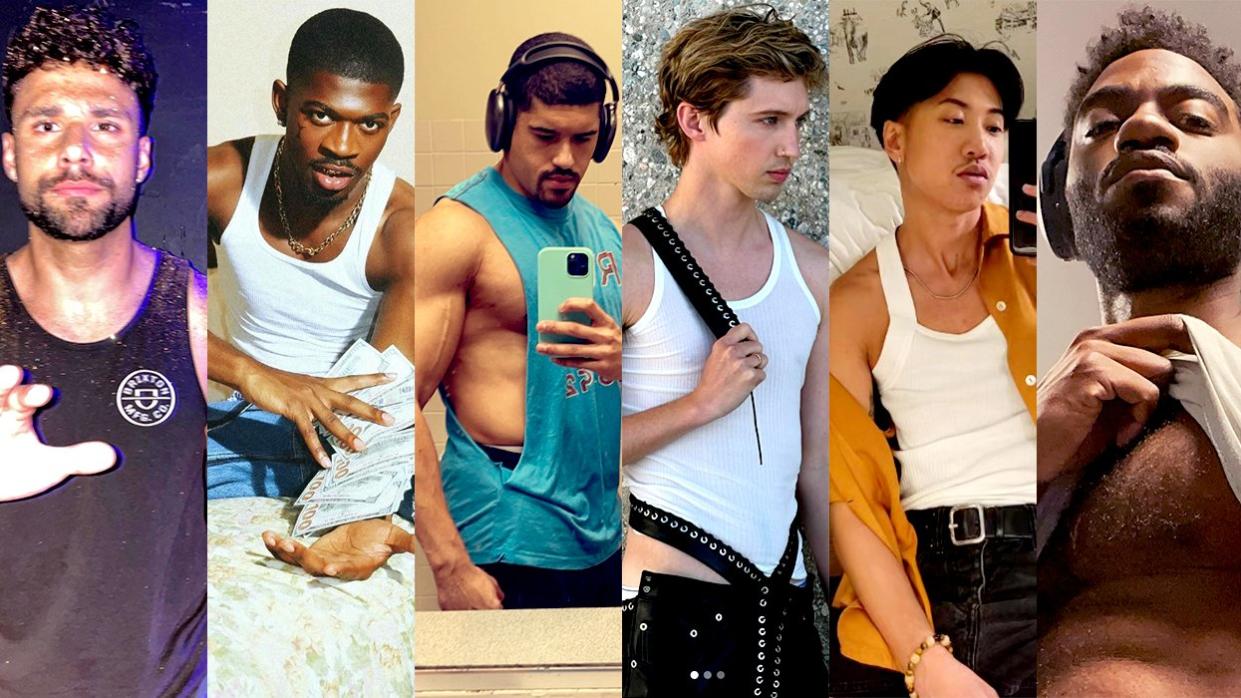 photo gallery list gay men queer celebs slutty little tank tops