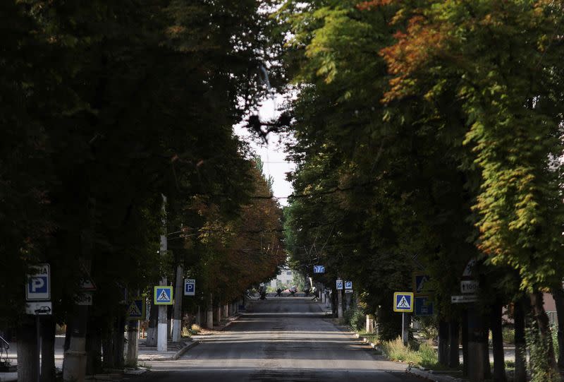 Una calle vacía en Bajmut