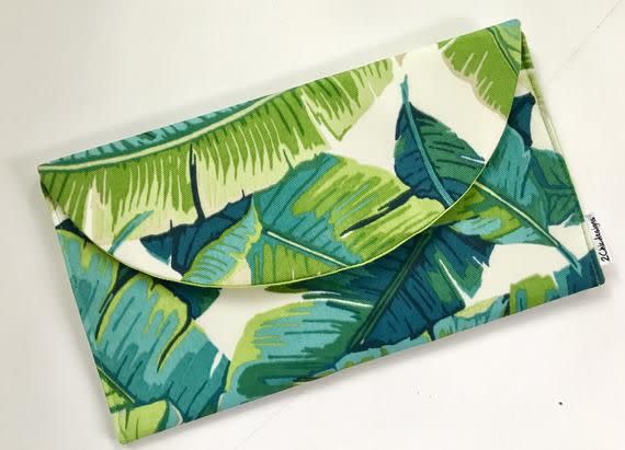 15) Palm Leaf Clutch Bag