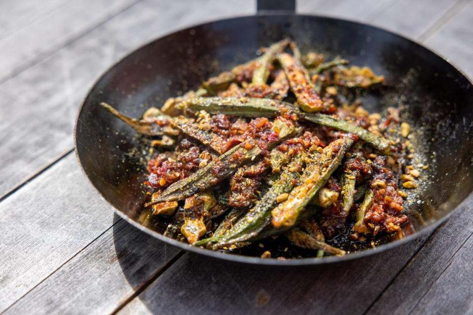 Pickled okra at Jimmy Pearls. Peter Taylor