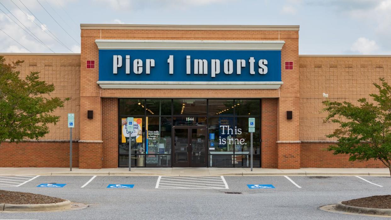 HICKORY, NC, USA-20 AUG 2018: A Pier 1 Imports store, a chain specializing in imported home furnishings and decor.