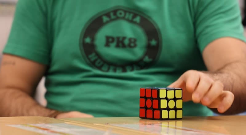 A Rubik's Cube solved at Aloha Huber Park Elementary in Beaverton, May 2024 (KOIN)