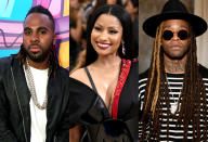 <p>All three acts have made the top 10 on the summer recaps –Derulo with “Wiggle”; Minaj with “Super Bass” and “Starships”; Ty Dolla $ign with Fifth Harmony’s “Work from Home.” Current Hot 100 ranking: No. 33. <a rel="nofollow noopener" href="https://www.youtube.com/watch?v=xoWEQLpBoE0" target="_blank" data-ylk="slk:LISTEN HERE;elm:context_link;itc:0;sec:content-canvas" class="link "><strong>LISTEN HERE</strong></a><br>(Photo: Getty Images) </p>