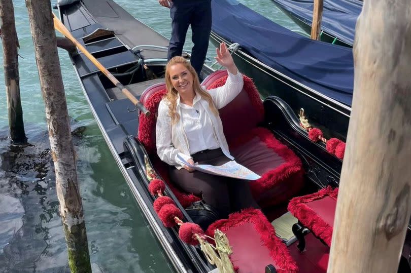 Josie Gibson posted on a gondola during a romantic solo trip to Venice