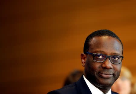 Chief Executive Tidjane Thiam of Swiss bank Credit Suisse attends the Forum 100 conference in Lausanne, Switzerland May 19, 2016. REUTERS/Denis Balibouse