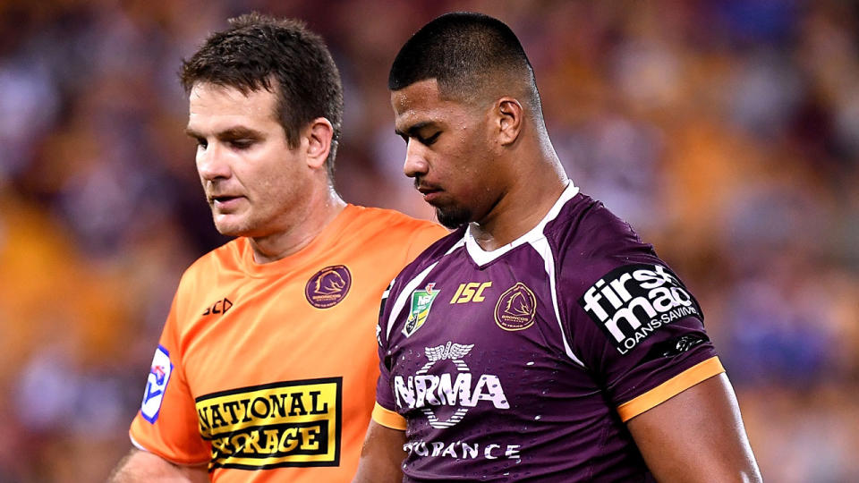 Payne Haas will reportedly stick with the Broncos. Pic: Getty