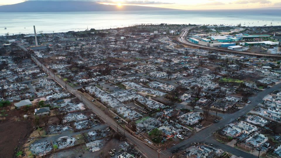 This photo of Lahaina from October 7 shows the damage that remains two months after the fire swept through the area. - Mario Tama/Getty Images