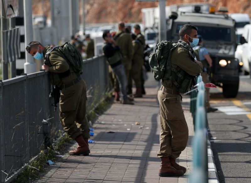 Scene of an incident near the settlement of Ariel in West Bank