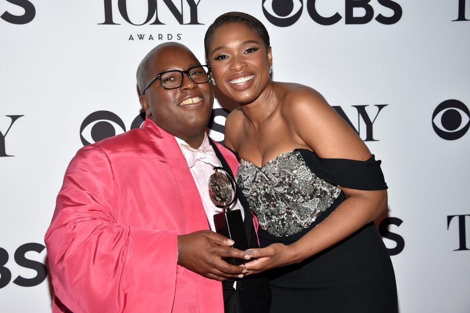 "A Strange Loop" playwright Michael R. Jackson with producer Jennifer Hudson at the 75th annual Tony Awards on Sunday, June 12, 2022, in New York. (Photo by Evan Agostini/Invision/AP) ORG XMIT: NYAK114