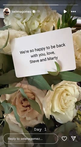 <p>Selena Gomez/Instagram</p> Selena Gomez posted the flowers to her Instagram Story