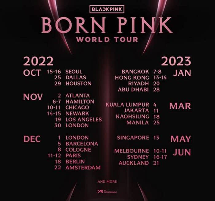 'Born Pink World Tour' starts in October