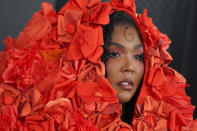 Lizzo llega a la 65a entrega anual del Grammy el domingo 5 de febrero de 2023, en Los Angeles. (Foto Jordan Strauss/Invision/AP)