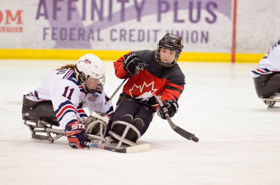 Archive photos of the Canadian Women's Sledge Hockey team. Teams from the United States, Canada, Great Britain and the world will face off in the Para Ice Hockey Women’s World Challenge Aug. 26-28 at Cornerstone Community Center in Ashwaubenon.