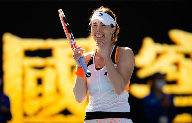 Alizé Cornet après sa victoire face à la Roumaine Simona Halep ce lundi 24 janvier à Melbourne.  (Photo: Robert Prange via Getty Images)